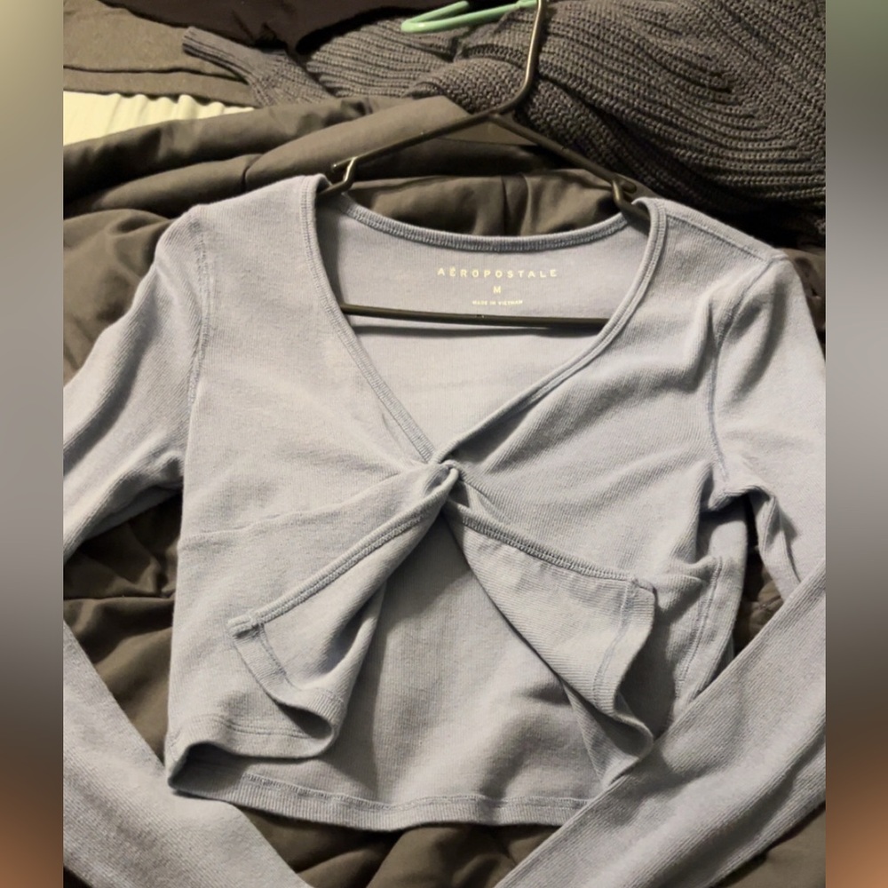 Aeropostale Women's Soft Blue Crop Top
